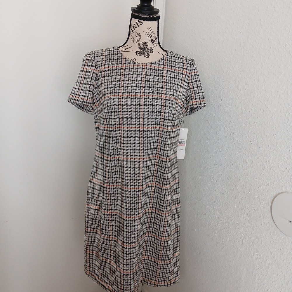 Calvin Klein Black and White Checkered Mini Dress
